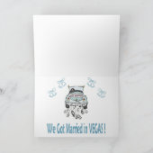 Gerade verheiratete Las- Vegasstreifen-Karten Ankündigung (Innenseite)