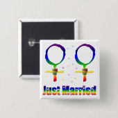 Gerade verheiratete Lesben Button (Vorne & Hinten)