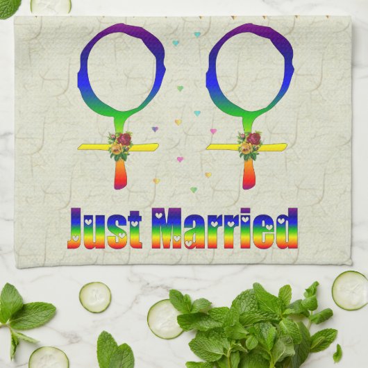 Gerade verheiratete Lesben Geschirrtuch (Gefaltet)