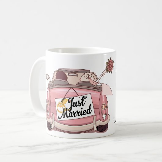 Gerade verheiratete Paar-Gewohnheit Kaffeetasse (Vorderseite Links)