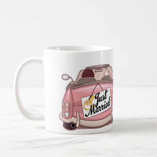 Gerade verheiratete Paar-Gewohnheit Kaffeetasse (Links)