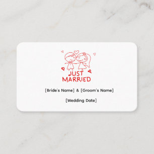 Gerade verheiratete personalisierte Visitenkarte, Visitenkarte