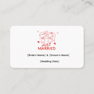 Gerade verheiratete personalisierte Visitenkarte, Visitenkarte