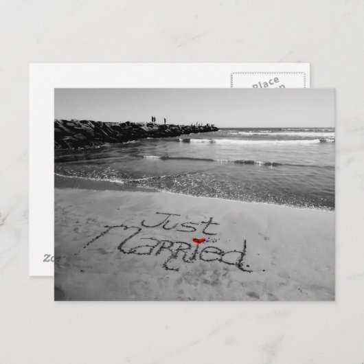 Gerade verheiratete Postkarte (Vorne/Hinten)