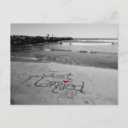 Gerade verheiratete Postkarte (Vorderseite)