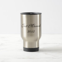 Gerade verheiratete Reise-Tasse