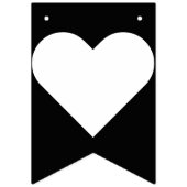 Gerade verheiratete Schwarzweiss-Hochzeits-Flagge Wimpelkette (Erste Fahne)