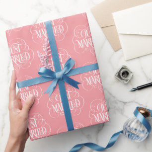 GERADE VERHEIRATETE Verzierte Kalligrafie Geblüht Geschenkpapier