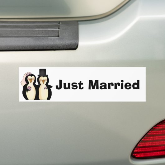 Gerade verheirateter Autoaufkleber (Auf Auto)