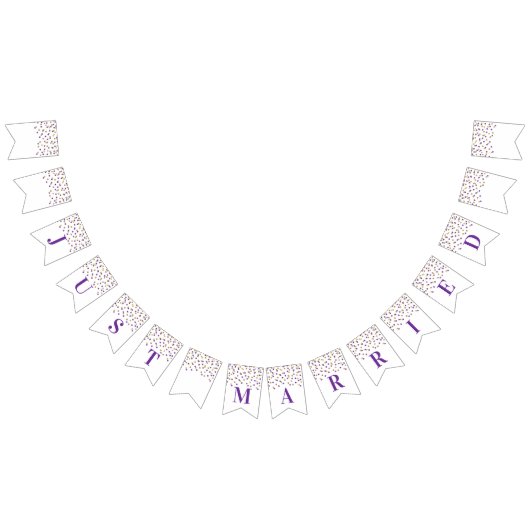 Gerade verheirateter Fahnen-GoldsilberConfetti Wimpelkette (Alle)