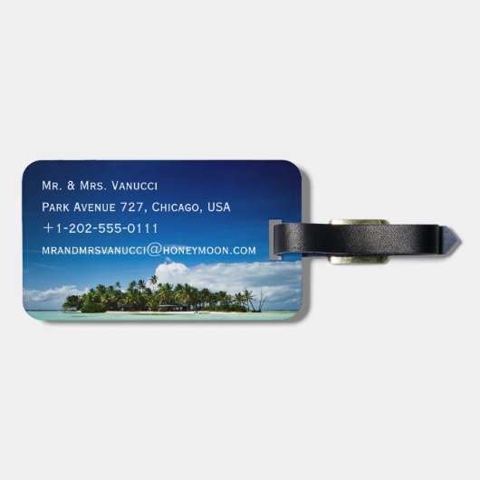 Gerade verheirateter gepäckanhänger (Rückseite horizontal)