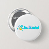 Gerade verheirateter Knopf Button (Vorne & Hinten)