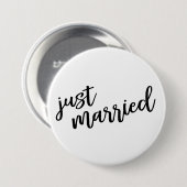 Gerade verheirateter Knopf Button (Vorne & Hinten)