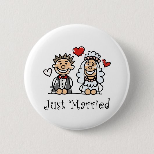 Gerade verheirateter Knopf Button (Vorderseite)