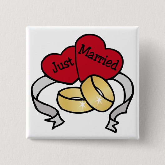 Gerade verheirateter Knopf Button (Vorderseite)