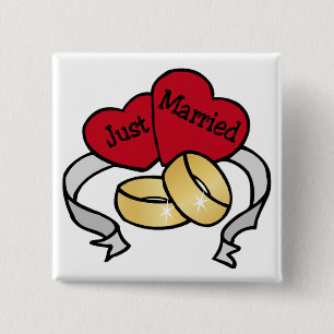 Gerade verheirateter Knopf Button
