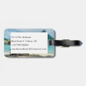 Gerade verheirateter tropischer gepäckanhänger (Rückseite horizontal)