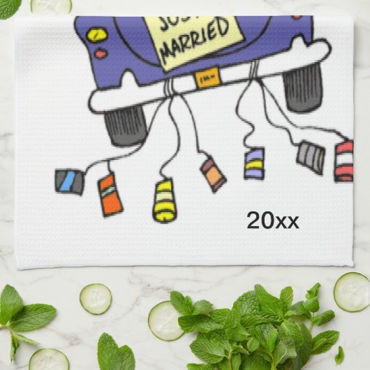 Gerade verheiratetes Auto Handtuch (Gefaltet)