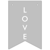 Gerade verheiratetes Monogramm-Schwarz-weißes Wimpelkette (Erste Fahne)