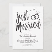 Gerade verheiratetes Party Skript Posten-Hochzeit Einladung (Vorderseite)