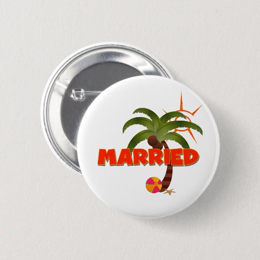 Gerade VERHEIRATETES tropisches Button (Vorne & Hinten)