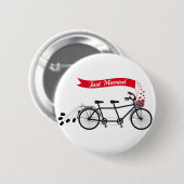 Gerade verheiratetes, wedding Tandemfahrrad Button (Vorne & Hinten)