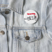 Gerade verheiratetes, wedding Tandemfahrrad Button (Beispiel)