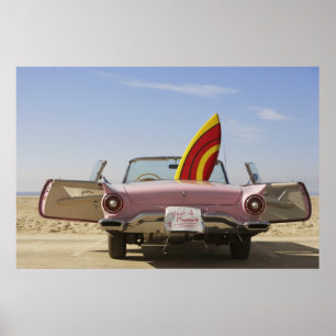 Gerade verheiratetes Zeichen und Surfbrett Poster