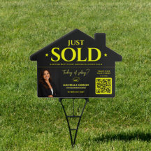 Gerade Verkauft Realtor QR-Branding Gelb Schwarz G