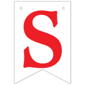 GERADE VERLOBTER, roter Text - Herz, Ring und Wimpelkette (Dritte Fahne)