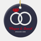 Gerade verlobtes, verheiratetes keramikornament (Hinten)