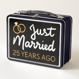 Gerade vor 25 Jahren geheiratet IV Metall Brotdose
