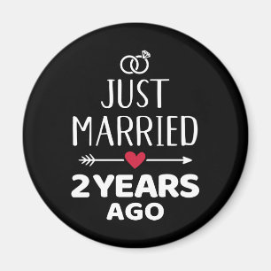Gerade vor 2 Jahren verheiratet 2. Hochzeitstag Magnet