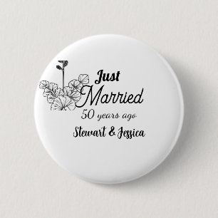 Gerade vor 50 Jahren geheiratet Hochzeitstag Button