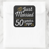 Gerade vor 50 Jahren verheiratet II Quadratischer Aufkleber (Tasche)