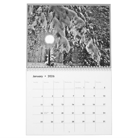 gerade Wörter (Schwarzweiss-Fotos) Kalender (Jan 2026)