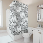 gerade Ziegen Schwarz-weiß Duschvorhang (Beispiel)