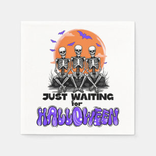 Gerade zu Halloween Gewartet, Spooky Niedlich Skel Serviette