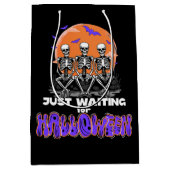 Gerade zu Halloween Gewartet, Spooky Skeleton Nied Mittlere Geschenktüte (Vorderseite)
