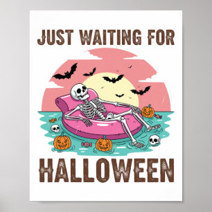 Gerade zu Halloween Skeleton Party Hallowee Gewart Poster