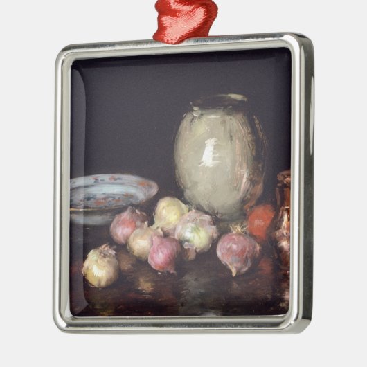 Gerade Zwiebeln Silbernes Ornament (Links)