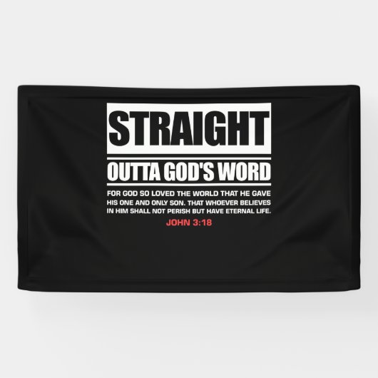Geradeaus Gods Word John 3 16 Jesus Christlich Banner (Horizontal)