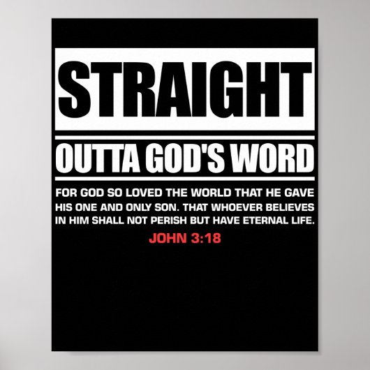 Geradeaus Gods Word John 3 16 Jesus Christlich Poster (Vorne)