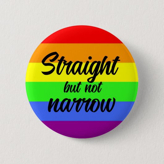 Geradeaus, jedoch nicht eng auf Regenbogenuntergru Button (Vorderseite)