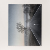 Geradeaus landschaftliche Landstraße Foto Puzzle (Vertikal)