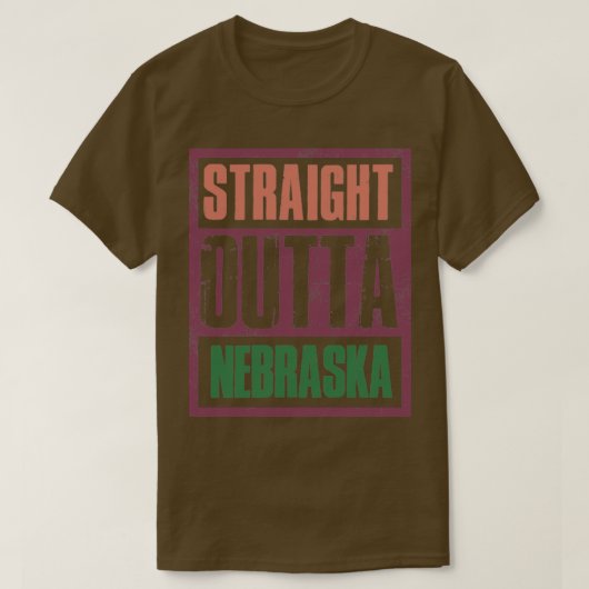 Geradeaus Nebraska Retro T-Shirt (Design vorne)