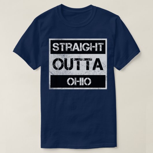 Geradeaus Ohio OH Vintag zerrüttete Souvenir T-Shirt (Design vorne)