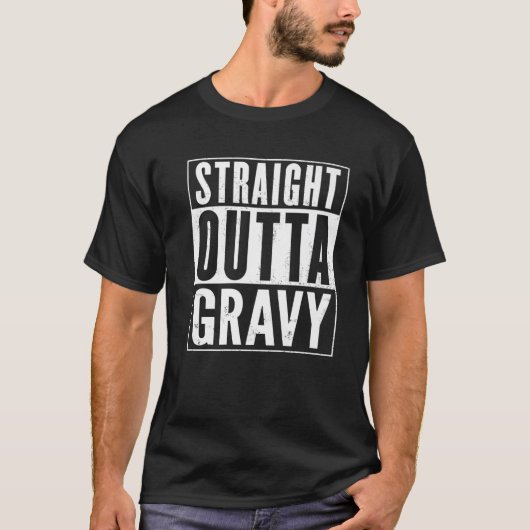 Geradeaus Outta Gravy Vintag beängstigend Funny T-Shirt (Vorderseite)