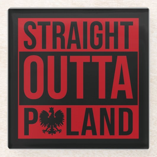 Geradeaus Polen Flaggen rot weiß Glasuntersetzer (Vorderseite)