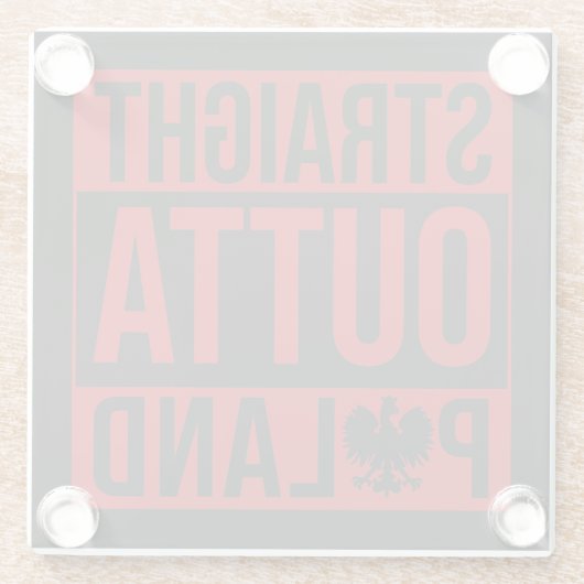 Geradeaus Polen Flaggen rot weiß Glasuntersetzer (Rückseite)